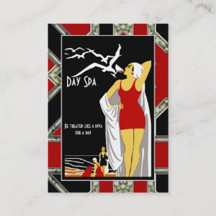 Business Card Day Spa Beauty Salon Diva retro
