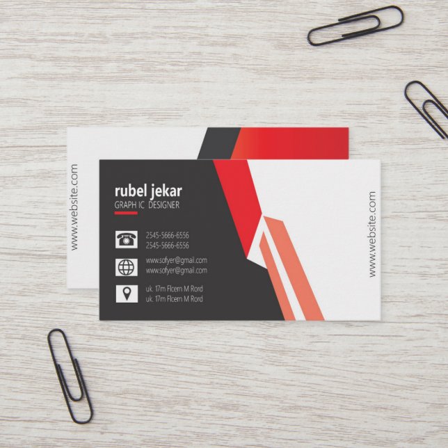 business card design printable (Front/Back In Situ)
