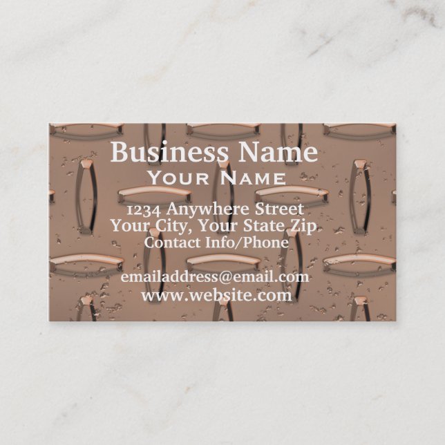 Business Card Diamond Plate Copper (Front)