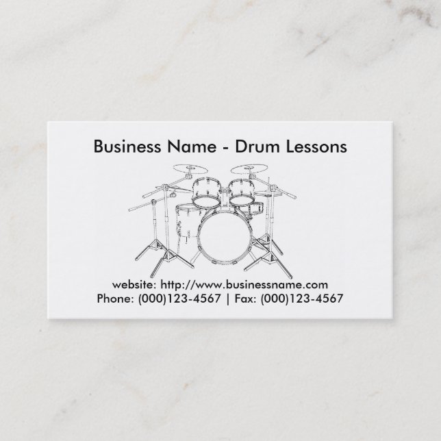 Business Card: Drum Lessons Business Card (Front)