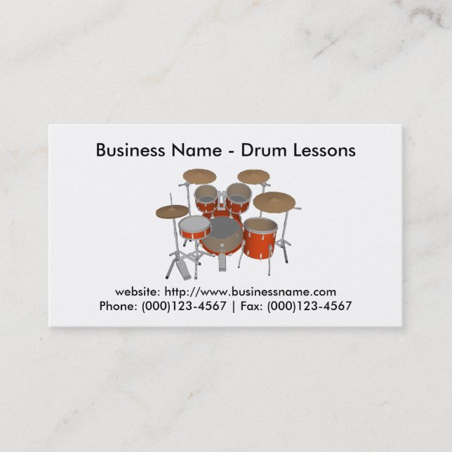 Business Card: Drum Lessons Card (Front)