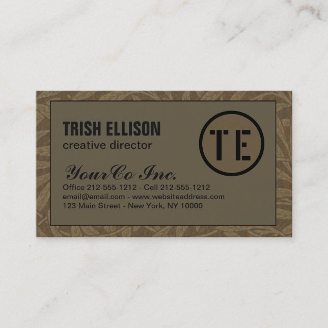 Business Card Earthy Kraft Custom Template Modern (Front)