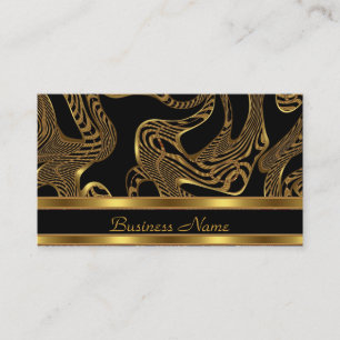 Business Card Elegant Exotic Black Gold Abstract