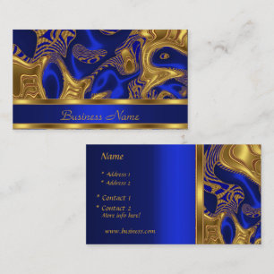 Business Card Elegant Exotic Blue Gold Abstract 2