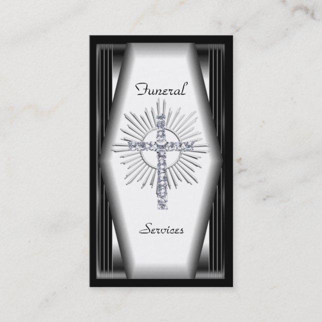 Business Card Elegant Funeral Services Chrome Elit (Front)