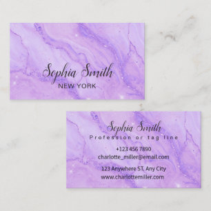 Business Card Elegant Glam Amethyst Gold