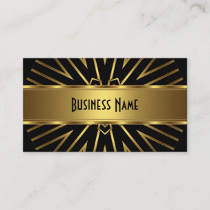 Business Card Elegant Gold Abstract on Black