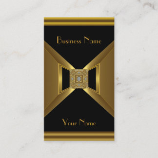 Business Card Elegant Gold Black Jewel
