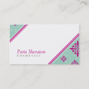 BUSINESS CARD elegant slant pink mint green