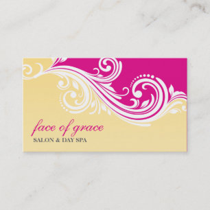 BUSINESS CARD elegant stylish swirl pink yellow