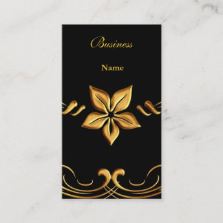 Business Card Elegant Yellow Gold Black