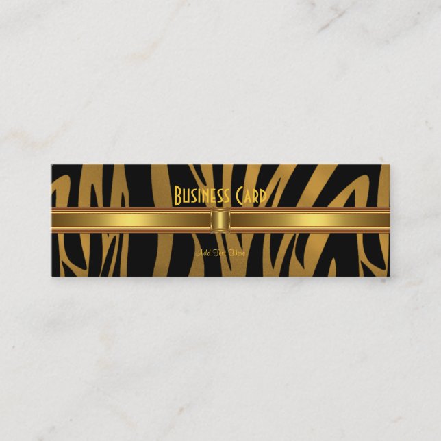 Business Card Exotic African Zebra Gold (Front)