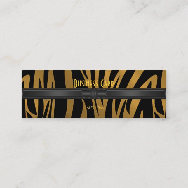 Business Card Exotic African Zebra Gold 2 (Front)