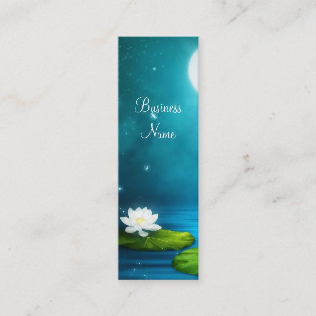 Business Card Fireflies White Flower Skinny (Front)
