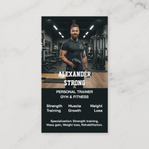 Business card fitness trainer body building gym