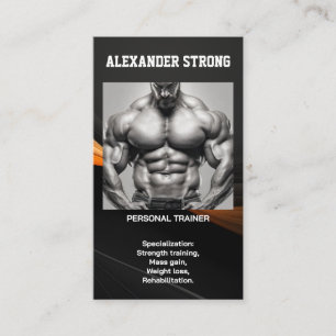 Business card fitness trainer body building gym