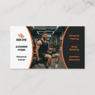 Business card fitness trainer body building gym