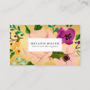 Business Card - Florally Gold