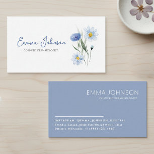 Business card  flowers Floral contact card Modern