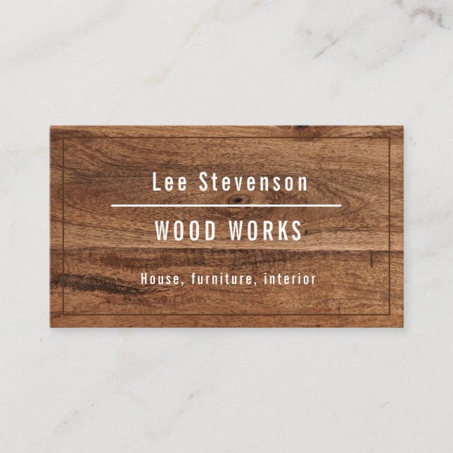 Business card for a working with wood. (Front)