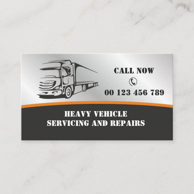 Business card  for Auto services for heavy vehicle (Front)