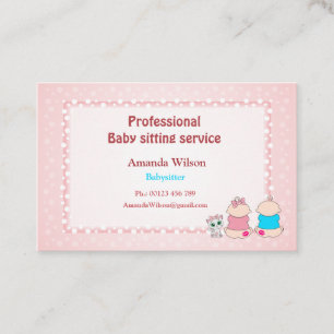 Business card for babysitting service