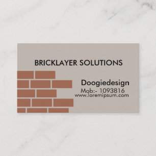 Business card for bricklayer company