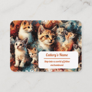 Business Card for Cattery Painting Cat Pattern