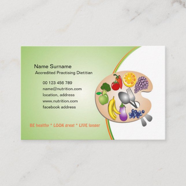 Business card  for Dietician & Nutritionist (Front)