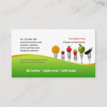 Business card for Dietician & Nutritionist