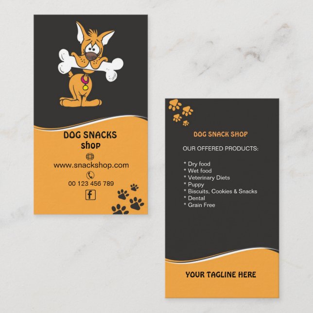 Business card for Dog food snack shop (Front/Back)