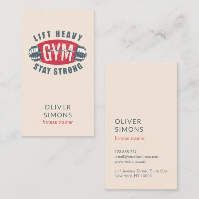 Business Card for Fitness trainer (Front/Back)