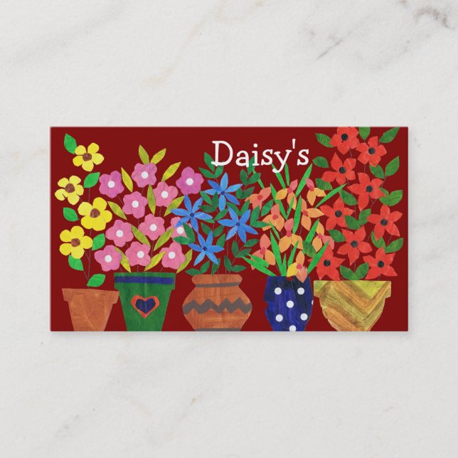 Business Card for Florist - Flower Power (Front)
