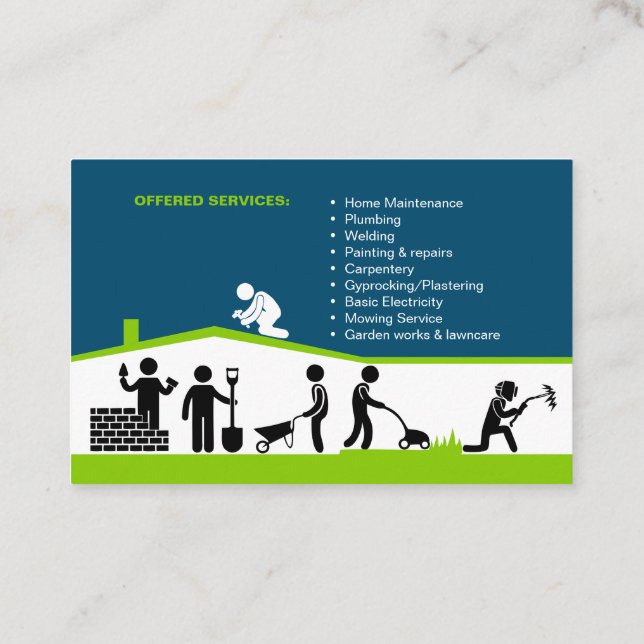 business card for handyman Editable and unique  (Back)
