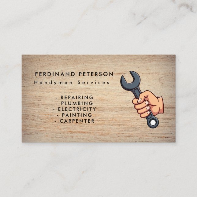 Business card for handyman home services (Front)