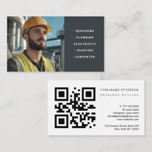 Business card for handyman services with photo