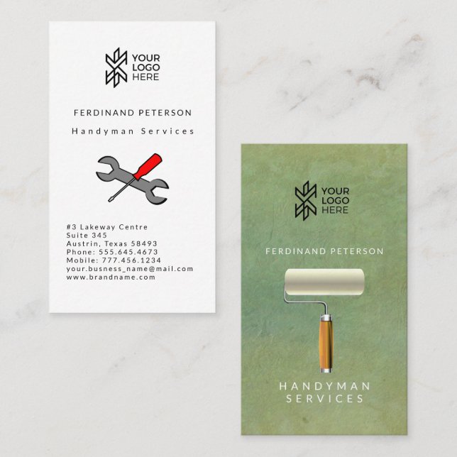 Business card for handyman services with texture (Front/Back)