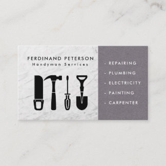 Business card for handyman services with texture