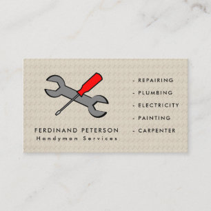 Business card for handyman services with texture