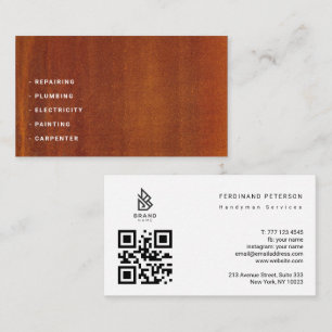 Business card for handyman services with texture
