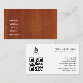 Business card for handyman services with texture