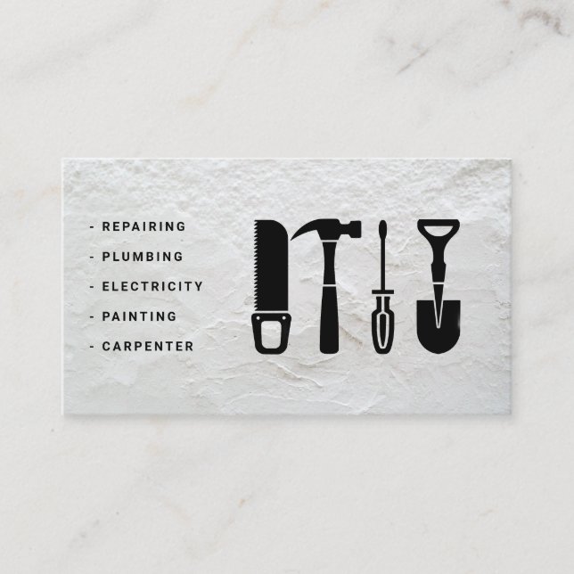 Business card for handyman services with texture (Front)