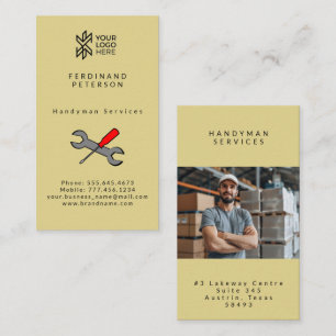 Business card for handyman services with texture