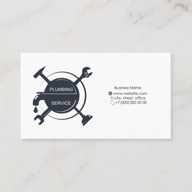 Business card for plumbing repair and service (Front)