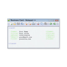 Business card for programmers, developers