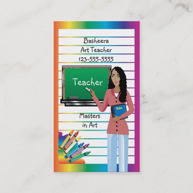 Business card for teacher, professor or substitute (Front)