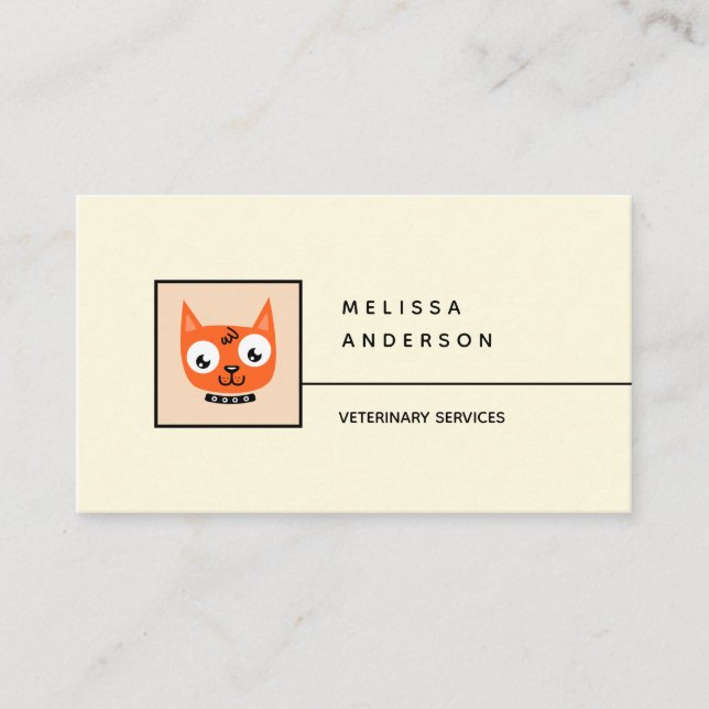 Business card for veterinary services. (Front)