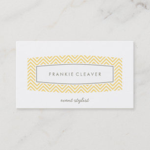 BUSINESS CARD fresh chevron patterned panel yellow