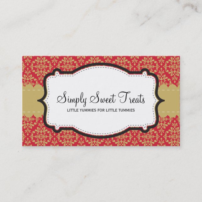 BUSINESS CARD :: funky damask 10L (Front)