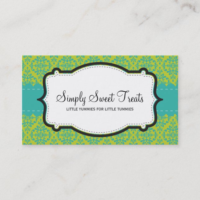 BUSINESS CARD :: funky damask 6L (Front)